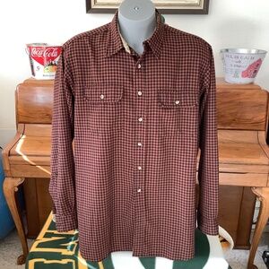 Vintage CABELA ‘S Mens Button-Down SHIRT Size XXL TALL Gingham Polyester NICE